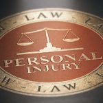 Legal services. Personal injury lawyer symbol.