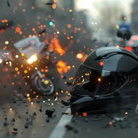 in-a-visually-stunning-display-incorporate-a-helmet-into-a-detailed-3d-rendering-of-a-traffic-accident-scene